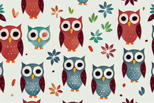 Owl Seamless Pattern Design