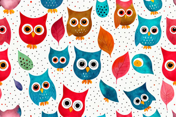 owl Seamless pattern design