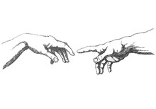 The Creation Of Adam, Illustration Over A Transparent Background, PNG Image