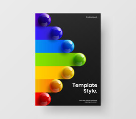 Wall Mural - Trendy company cover vector design layout. Colorful realistic spheres poster concept.