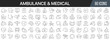 © stas111 - Ambulance and medical line icons collection. Big UI icon set in a flat design. Thin outline icons pack. Vector illustration EPS10