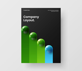 Canvas Print - Unique 3D balls pamphlet illustration. Clean leaflet design vector template.