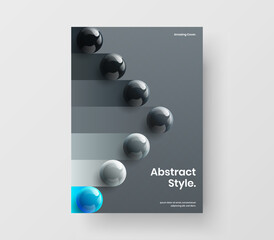 Wall Mural - Original corporate cover A4 vector design concept. Isolated realistic spheres postcard illustration.