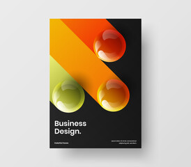 Wall Mural - Multicolored flyer A4 design vector template. Original realistic balls catalog cover concept.