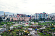 View Of The City Of Batumi, Georgia From The Height Of The Ferris Wheel, Construction Site, Architecture