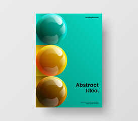 Canvas Print - Amazing brochure A4 design vector illustration. Colorful realistic spheres company identity template.
