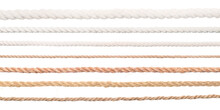 Ropes Set. Collection Of Different Straight Long Ropes. Png Isolated With Transparency