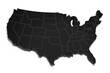 USA map black on white background