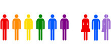 People Icons, Rainbow Colored, LGBT, LGBTQ, Illustration Over A Transparent Background, PNG Image 