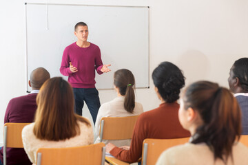 Sticker - Teacher at the slate explains the lesson to the student