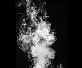 Poster - Abstract smoke texture over black background. Fog in the darkness.