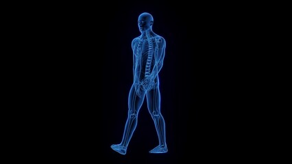 3d medical animation of a man walking
