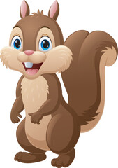 Wall Mural - Cute squirrel cartoon on white background