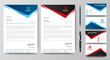 © ahmad - Professional creative letterhead and business card template. Modern a4 Business Letterhead Design. Red and Blue. Corporate business card branding identity. Vector