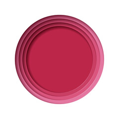 Wall Mural - red paper cut out circle pattern in layers. 3d gradient background. trend color of the year 2023, vi