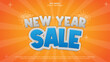 © yusril.alim - new year sale banner with editable 3d text effect