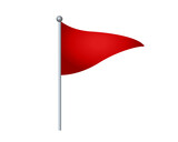 Fototapeta Dziecięca - isolated triangular gradient red flag icon with silver pole on transparent background