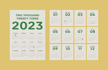 2023 Monthly Calendar Retro Modern Design