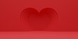 © 8_visual - Love Valentine background concept for product presentation. Red heart 3d shape background with empty space for product. 3d render illustration.