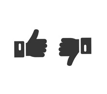 Thumb Up Down Icon Or Good Bad Like Dislike Simple Hand Pictogram Black White Silhouette Shape Finger Hand Graphic Clipart Illustration, Negative Positive Feedback Clip Art, Cool Nice Fan Logo Image