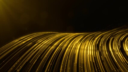 Wall Mural - Gold digital line flow loop motion abstract background for new year or important events