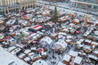 Winter panorama of the Christmas markets in Dresden from the tower of the Holy Cross Church