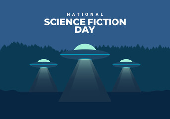 science fiction day background banner poster celebrated on january 2nd
