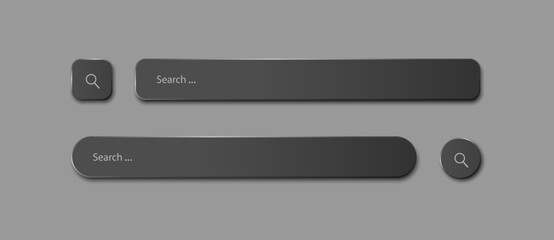 Wall Mural - two search strings of different shapes on a gray background. a set of realistic search icons. vector