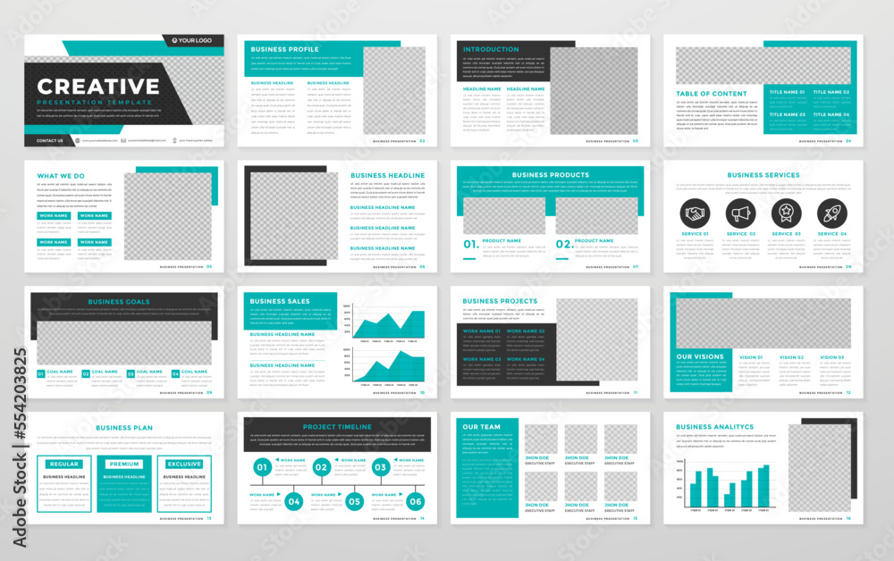 multipurpose presentation template design with clean style and modern ...