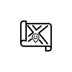 map line icon. competition, map, geography, mark, place, goal, path, race, performance, designation.