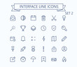 User interface line mini icons set 2. Editable stroke. 24 px.