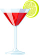 © PikePicture - cosmopolitan cocktail cartoon. drink martini, cosmo red vodka, cranberry bar glass cosmopolitan cocktail vector illustration