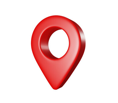 a shiny red pin for pinning the location of the delivery or telling the location of the coordinates,