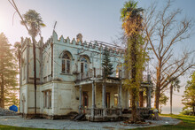 Old Abandoned Villa In Gothic Style. Former General Zelensky Manor, Tsikhisdziri, Adjara, Georgia