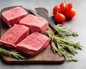 raw beef steak, meat, beef, food, raw, steak, pork, fresh, red, fillet, white, board, isolated, uncooked, dinner, barbecue, chop, ingredient, cooking, butcher, sirloin, rosemary, roast, cutting, parsl