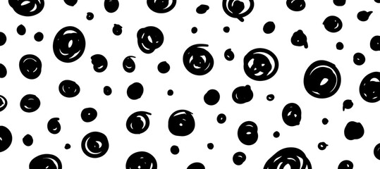 Wall Mural - abstract dots circle hand drawn pattern banner background template.