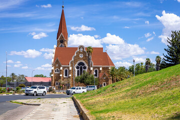 Canvas Print - Christus Kirche, or Christ Church. Popular tourist destination in Windhoek, Namibia. Africa. 