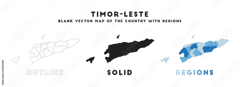 Timor-Leste map. Borders of Timor-Leste for your infographic. Vector ...