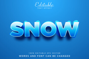 Wall Mural - liquid ice style 3d editable vector text effect