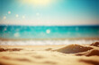 Tropical summer sand beach and bokeh sunlight Generative AI 