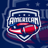 Fototapeta Sport - American football logo template,vector illustration