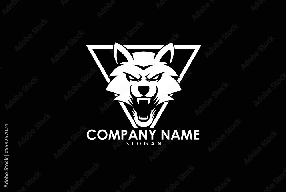 wolf pack logo design vector