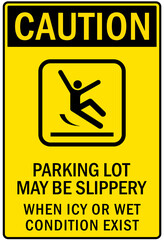 Poster - Ice and snow warning sign and labels