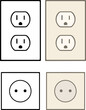 Electrical Outlet Receptacle Plug Clipart - Outline, Silhouette & Color