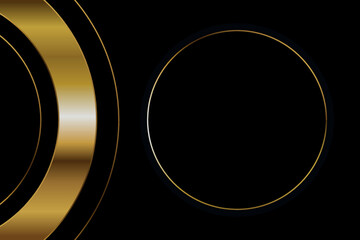 Wall Mural - Black Gold Luxury Circle Background