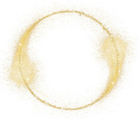 Wall Mural - Gold glitter hand-drawn round frame