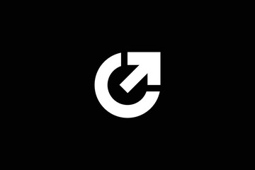Minimal Awesome Trendy Arrow Icon Design Template On White & Red Background