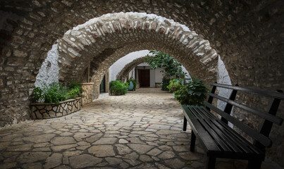 Wall Mural - Arches of the monastery.