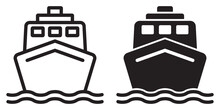 Ofvs265 OutlineFilledVectorSign Ofvs - Cruise Ship Vector Icon . Boat Sign . Cruise Liner . Isolated Transparent . Outline And Filled Version . AI 10 / EPS 10 / PNG . G11605