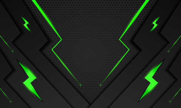 Abstract dark green Futuristic Gaming Background with hexagon pattern,dark green geometric background  for banner or Offline stream,gaming background template